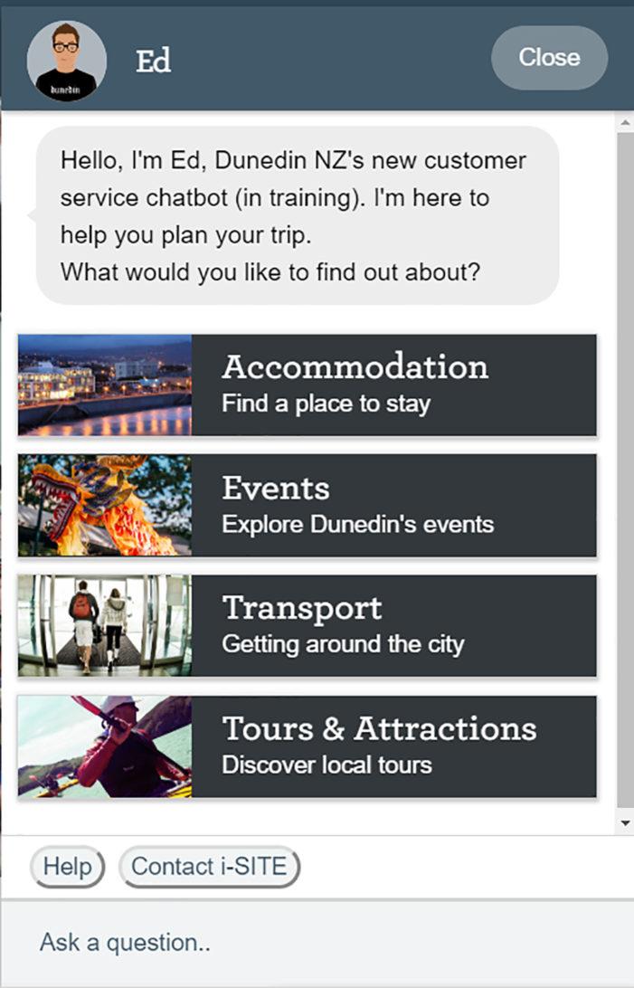 ‘ED’ the Chatbot Joins the DunedinNZ Team