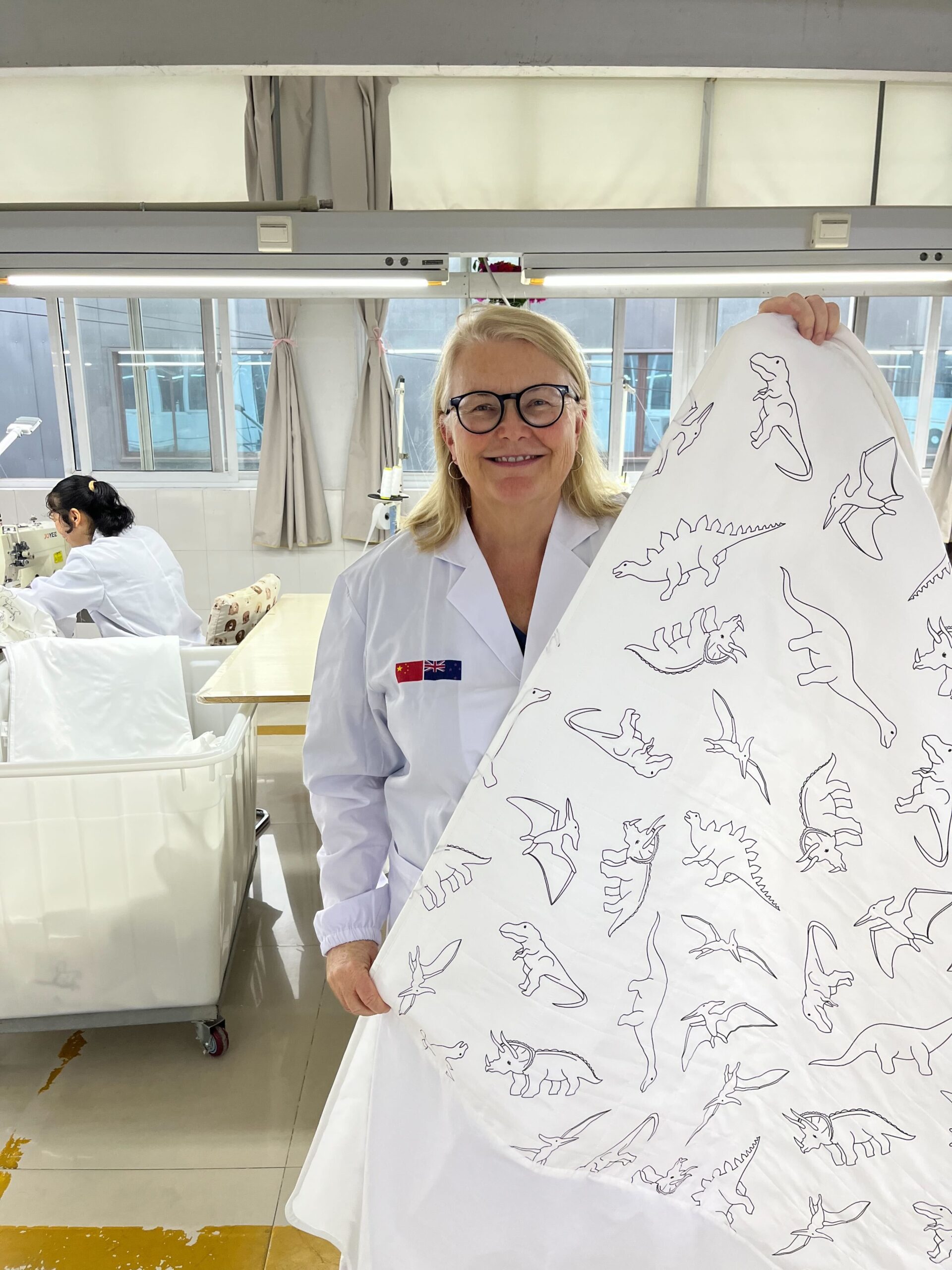 Diane Hurford during a factory visit in China in 2025